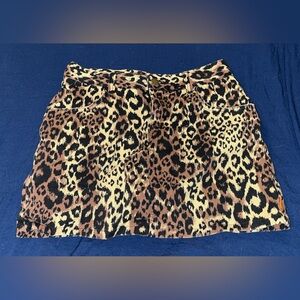 Girls Copper Key Leopard Print Mini Skort Size 14